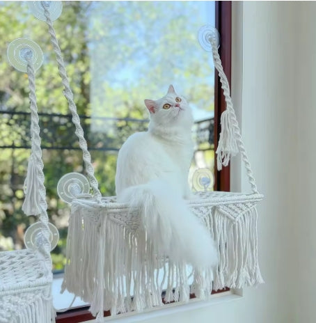 Boho Macrame Cat Hammock
