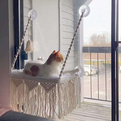 Boho Macrame Cat Hammock
