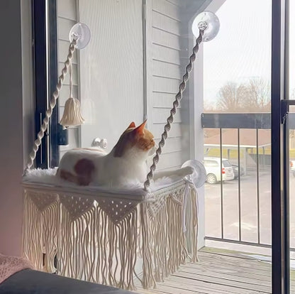Boho Macrame Cat Hammock