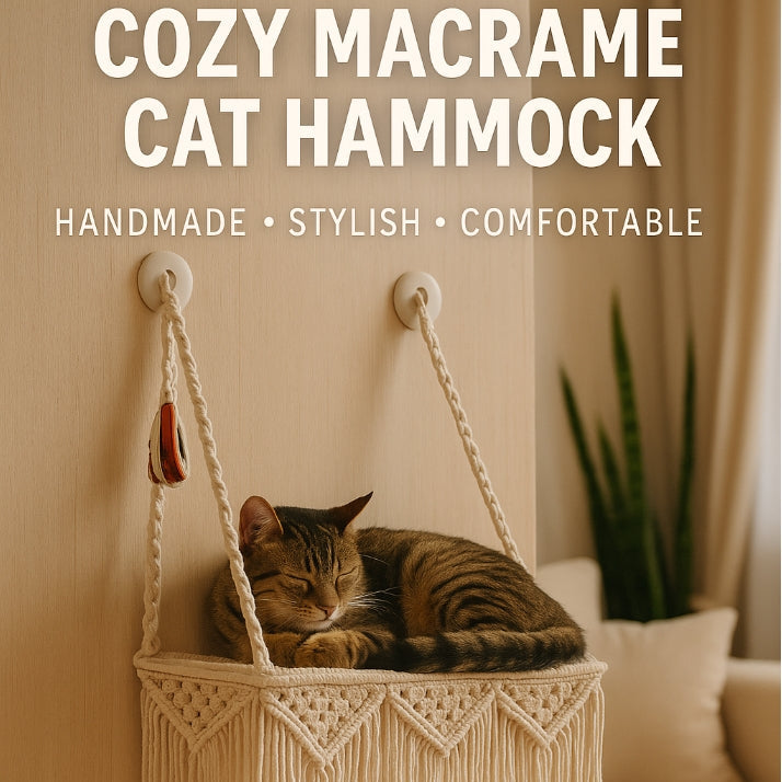 Boho Macrame Cat Hammock