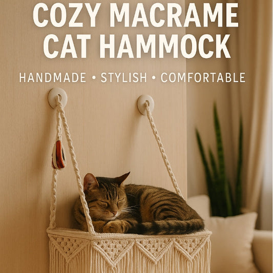 Boho Macrame Cat Hammock